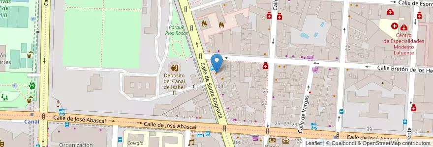 Mapa de ubicacion de Classic Café Bar en 스페인, Comunidad De Madrid, Comunidad De Madrid, Área Metropolitana De Madrid Y Corredor Del Henares, 마드리드.