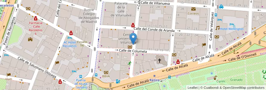 Mapa de ubicacion de CLAUDIO COELLO, CALLE, DE,9 en Spanien, Autonome Gemeinschaft Madrid, Autonome Gemeinschaft Madrid, Área Metropolitana De Madrid Y Corredor Del Henares, Madrid.