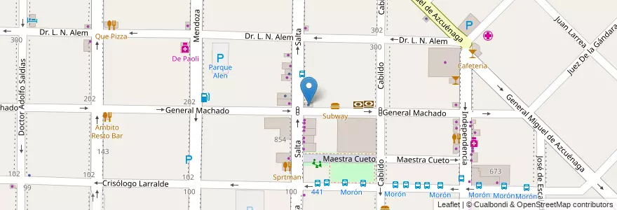 Mapa de ubicacion de Claudio Godoy en آرژانتین, استان بوئنوس آیرس, Partido De Morón, Morón.