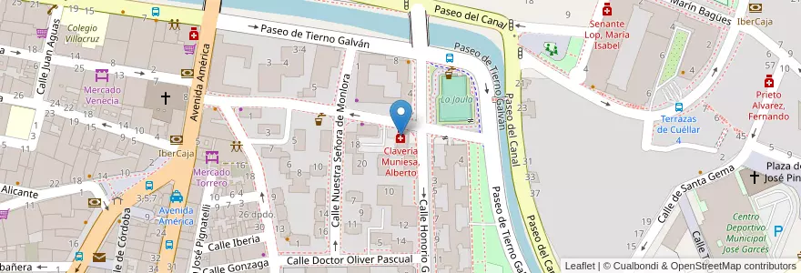 Mapa de ubicacion de Clavería Muniesa, Alberto en 스페인, Aragón, 사라고사, Zaragoza, 사라고사.