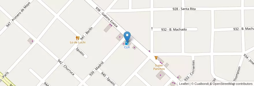 Mapa de ubicacion de CLH en Arjantin, Buenos Aires, Partido De Tres De Febrero, Loma Hermosa.