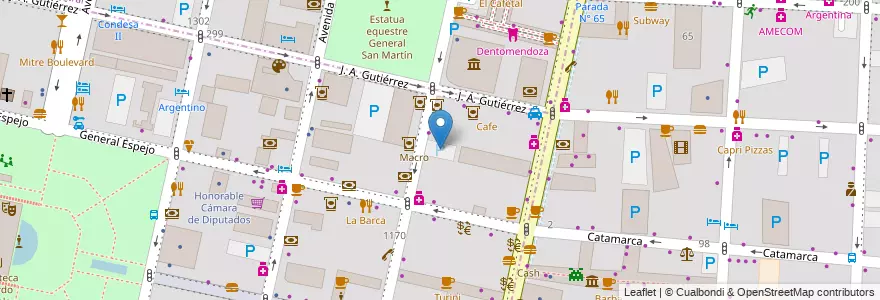 Mapa de ubicacion de Clientes Garbarino en Argentine, Chili, Mendoza, Departamento Capital, Ciudad De Mendoza.