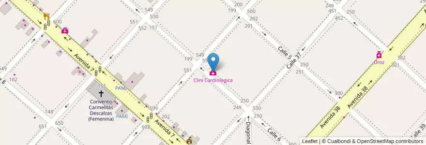 Mapa de ubicacion de Clini Cardiologica, Casco Urbano en Argentinië, Buenos Aires, Partido De La Plata, La Plata.
