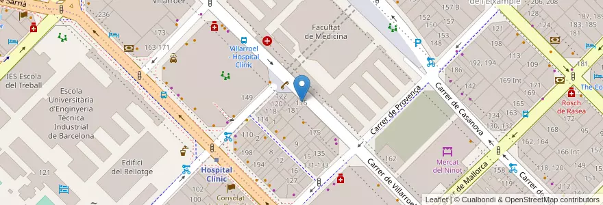 Mapa de ubicacion de Clínic en 西班牙, Catalunya, Barcelona, Barcelonès, Barcelona.