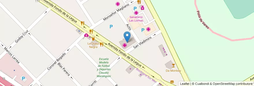 Mapa de ubicacion de Clínica Angelus en 阿根廷, 布宜诺斯艾利斯省, Partido De San Isidro, San Isidro.