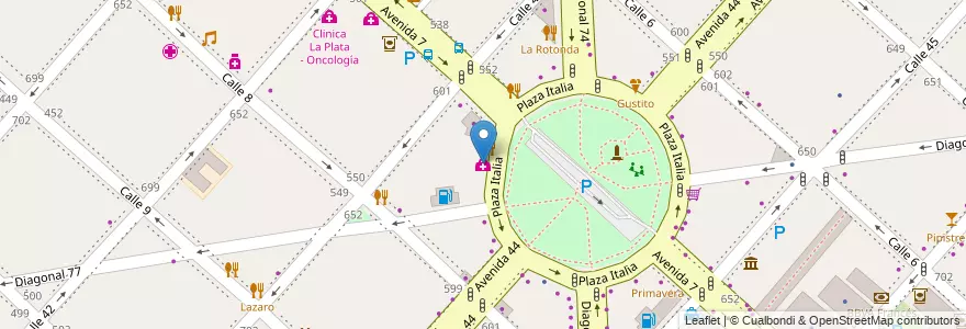 Mapa de ubicacion de Clinica April Rehab Infantil 66, Casco Urbano en Argentinië, Buenos Aires, Partido De La Plata, La Plata.