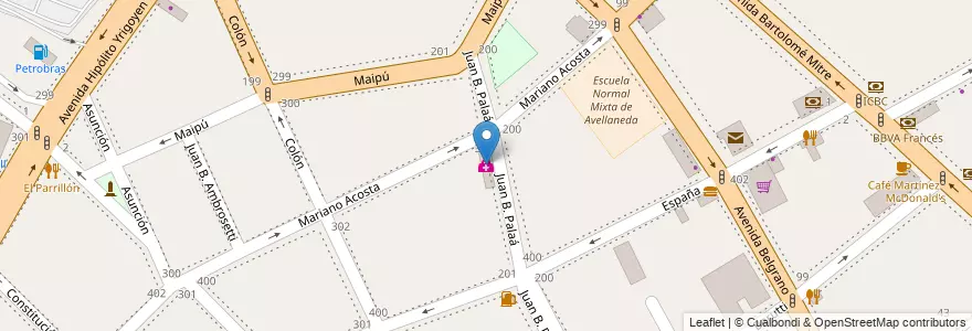 Mapa de ubicacion de Clinica Avellaneda en 阿根廷, 布宜诺斯艾利斯省, Partido De Avellaneda, Avellaneda.