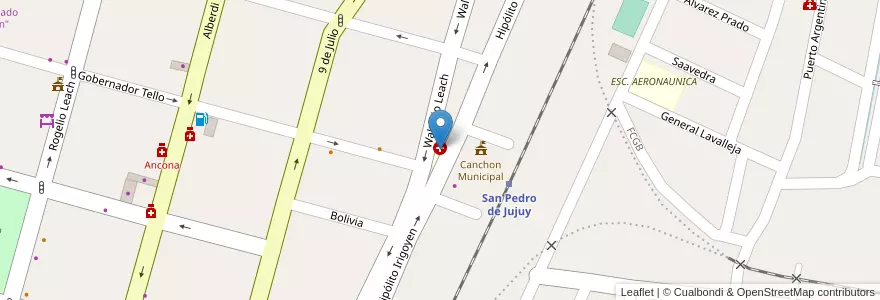 Mapa de ubicacion de Clínica Avenida en アルゼンチン, フフイ州, Departamento San Pedro, Municipio De San Pedro De Jujuy.
