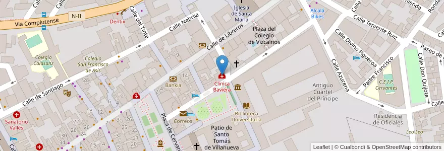 Mapa de ubicacion de Clinica Baviera en 西班牙, Comunidad De Madrid, Comunidad De Madrid, Área Metropolitana De Madrid Y Corredor Del Henares, Alcalá De Henares.