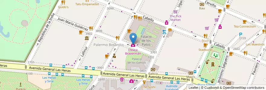 Mapa de ubicacion de Clinica Braverman, Palermo en الأرجنتين, Ciudad Autónoma De Buenos Aires, Buenos Aires, Comuna 14.