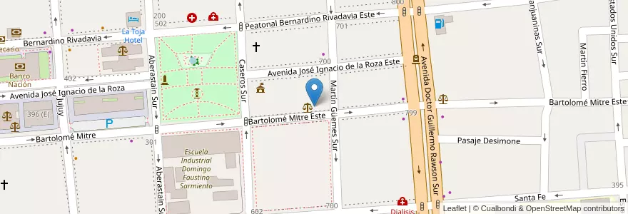 Mapa de ubicacion de Clinica Caceres en آرژانتین, San Juan, شیلی, Capital.