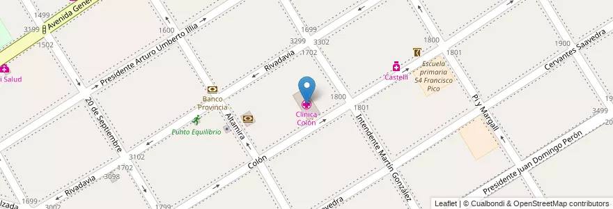 Mapa de ubicacion de Clínica Colón en الأرجنتين, بوينس آيرس, Partido De Almirante Brown, Rafael Calzada.