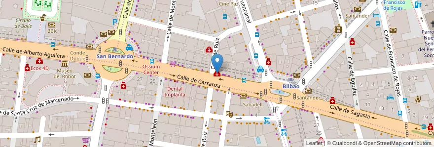 Mapa de ubicacion de Clínica Croquer en İspanya, Comunidad De Madrid, Comunidad De Madrid, Área Metropolitana De Madrid Y Corredor Del Henares, Madrid.