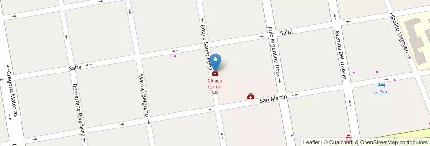 Mapa de ubicacion de Clínica Cutral Co en Аргентина, Чили, Неукен, Departamento Confluencia, Municipio De Cutral Có, Cutral Có.