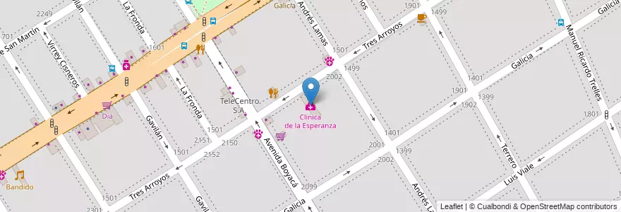 Mapa de ubicacion de Clinica de la Esperanza, Villa General Mitre en Argentine, Ciudad Autónoma De Buenos Aires, Buenos Aires, Comuna 11.