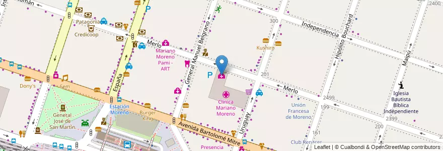 Mapa de ubicacion de Clínica de la Mujer en Arjantin, Buenos Aires, Partido De Moreno, Moreno.