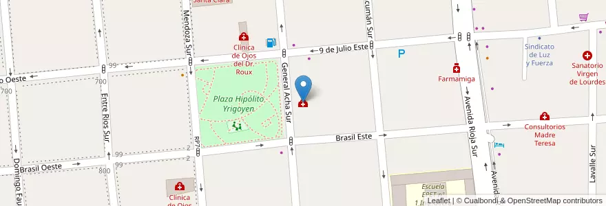 Mapa de ubicacion de Clínica de la Visión en Arjantin, San Juan, Şili, Capital.