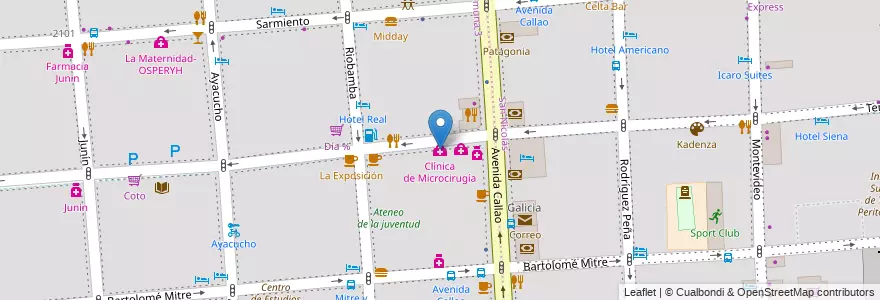 Mapa de ubicacion de Clínica de Microcirugía, Balvanera en 阿根廷, Ciudad Autónoma De Buenos Aires, Comuna 3, 布宜诺斯艾利斯.