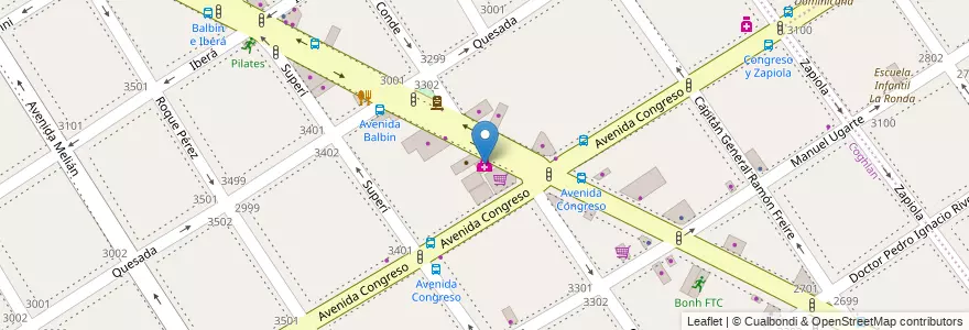 Mapa de ubicacion de Clínica de Microcirugía Oftalmológica, Coghlan en アルゼンチン, Ciudad Autónoma De Buenos Aires, Comuna 12, ブエノスアイレス.