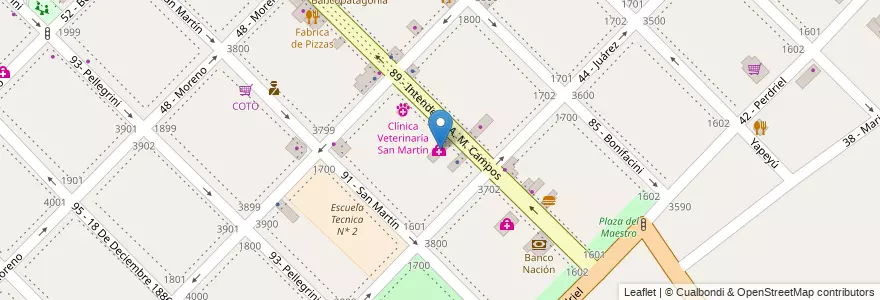 Mapa de ubicacion de Clinica de Ojos Santa Lucia en アルゼンチン, ブエノスアイレス州, Partido De General San Martín, General San Martín, Villa Lynch.