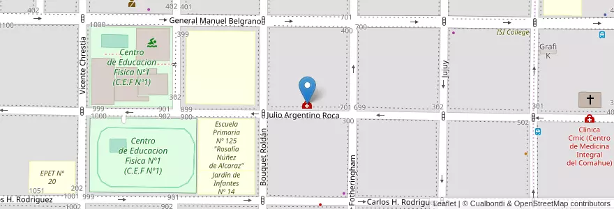 Mapa de ubicacion de Clinica de Ojos Santa Lucia en Argentine, Chili, Province De Neuquén, Departamento Confluencia, Municipio De Neuquén, Neuquén.
