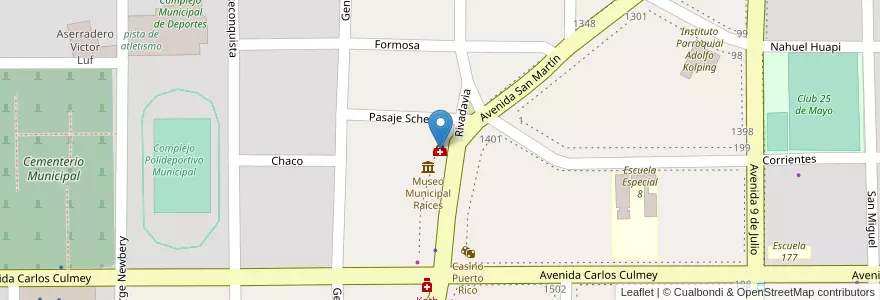 Mapa de ubicacion de Clínica de Ojos en アルゼンチン, ミシオネス州, Departamento Libertador General San Martín, Municipio De Puerto Rico.