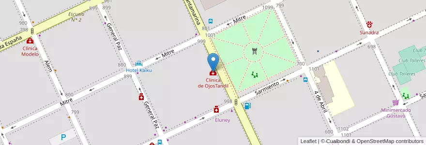 Mapa de ubicacion de Clinica de OjosTandil en Argentina, Buenos Aires, Partido De Tandil, Tandil.