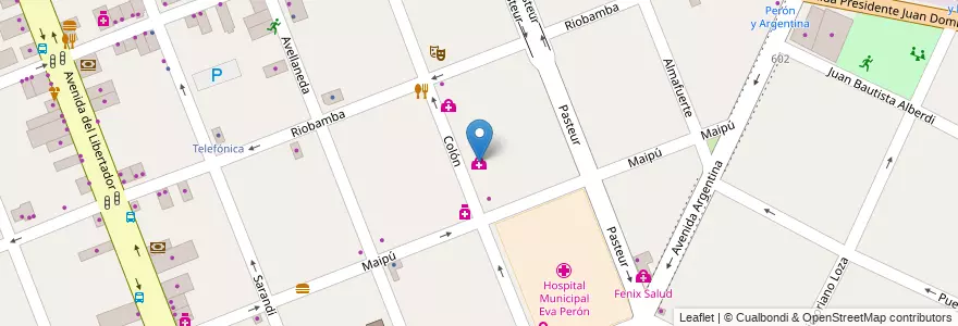 Mapa de ubicacion de Clínica de piel en Arjantin, Buenos Aires, Partido De Merlo, Merlo.