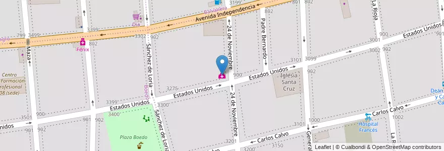 Mapa de ubicacion de Clinica del Hospital Frances, San Cristobal en 阿根廷, Ciudad Autónoma De Buenos Aires, Comuna 3, 布宜诺斯艾利斯.