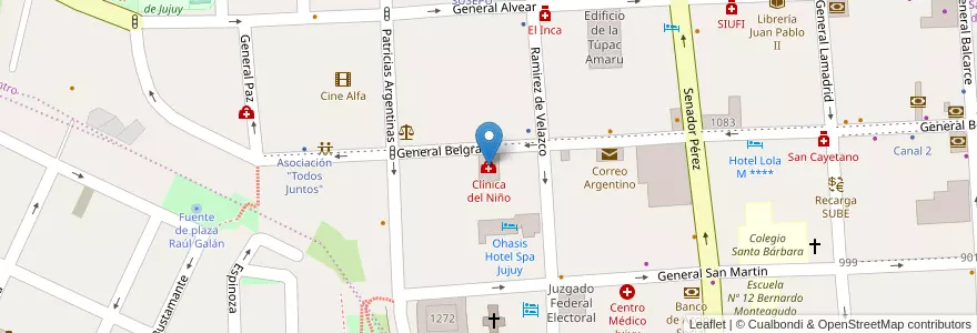 Mapa de ubicacion de Clínica del Niño en Argentine, Jujuy, Departamento Doctor Manuel Belgrano, Municipio De San Salvador De Jujuy.