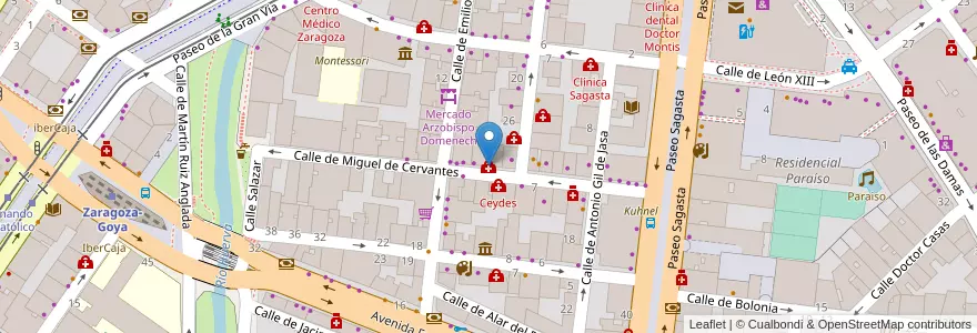Mapa de ubicacion de Clínica del pie. Podólogo. Capacés Viamonte. en إسبانيا, أرغون, سرقسطة, Zaragoza, سرقسطة.