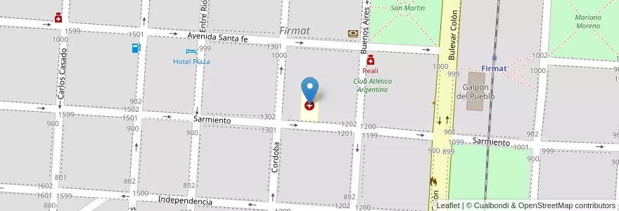 Mapa de ubicacion de Clinica del Pilar en Argentinien, Santa Fe, Departamento General López, Municipio De Firmat, Firmat.