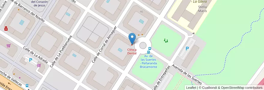 Mapa de ubicacion de Clínica Dental en Испания, Мадрид, Мадрид, Área Metropolitana De Madrid Y Corredor Del Henares, Мадрид.