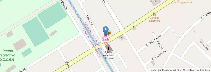 Mapa de ubicacion de Clinica Dental en アルゼンチン, ブエノスアイレス州, Partido De Lomas De Zamora, Ingeniero Budge.