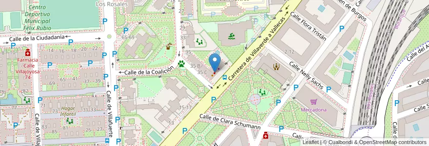 Mapa de ubicacion de clínica dental en Испания, Мадрид, Мадрид, Área Metropolitana De Madrid Y Corredor Del Henares, Мадрид.