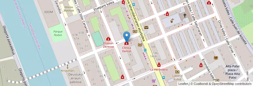 Mapa de ubicacion de Clinica Dental en Испания, Страна Басков, Bizkaia, Bilboaldea, Бильбао.