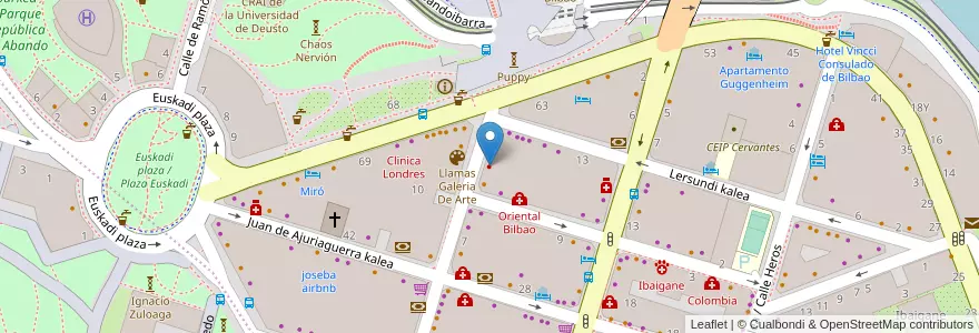 Mapa de ubicacion de Clinica Dental en España, Euskadi, Bizkaia, Bilboaldea, Bilbao.