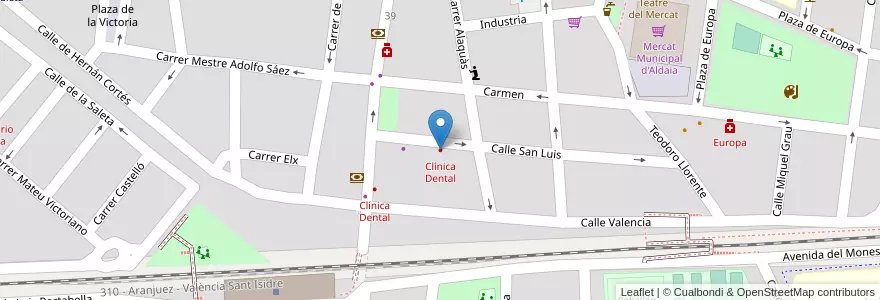 Mapa de ubicacion de Clínica Dental en Spain, Valencian Community, Valencia, L'Horta Oest, Aldaia.