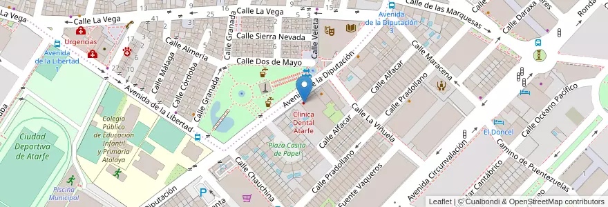 Mapa de ubicacion de Clínica Dental Atarfe en España, Andalucía, Granada, Comarca De La Vega De Granada, Atarfe.