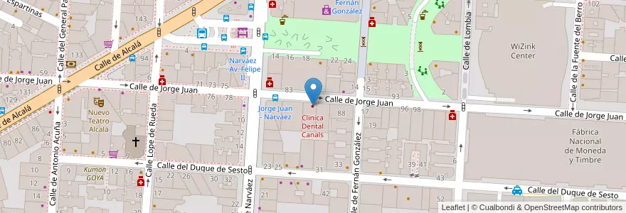 Mapa de ubicacion de Clinica Dental Canals en Испания, Мадрид, Мадрид, Área Metropolitana De Madrid Y Corredor Del Henares, Мадрид.