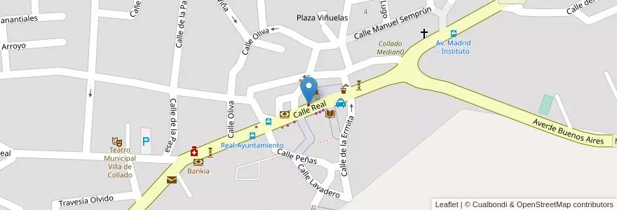 Mapa de ubicacion de Clínica Dental Dr. Serrano en スペイン, マドリード州, Comunidad De Madrid, Cuenca Del Guadarrama, Collado Mediano.