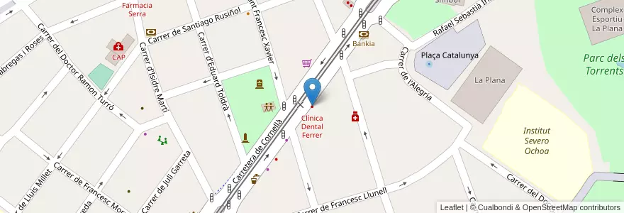 Mapa de ubicacion de Clínica Dental Ferrer en Sepanyol, Catalunya, Barcelona, Baix Llobregat, Esplugues De Llobregat.