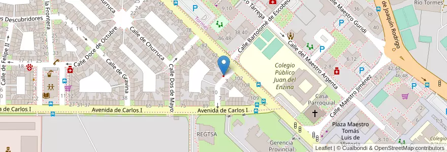 Mapa de ubicacion de Clínica dental Gastón Touris Carrera en Sepanyol, Castilla Y León, Salamanca, Campo De Salamanca, Salamanca.