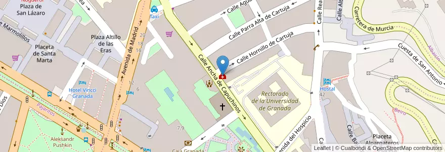 Mapa de ubicacion de Clínica Dental Orus en 西班牙, 安达鲁西亚, Granada, Comarca De La Vega De Granada, Granada.