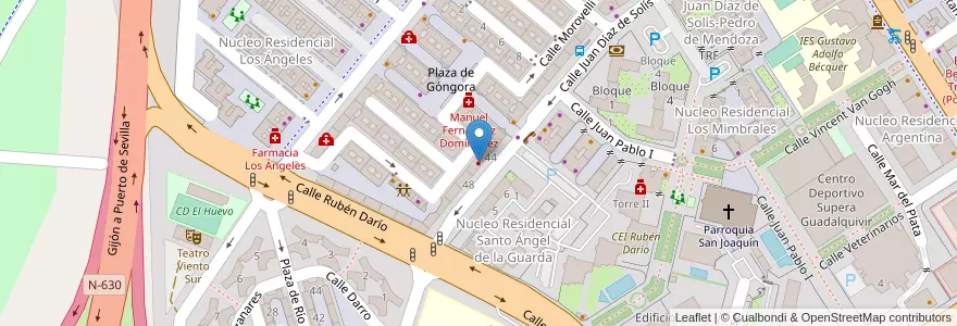 Mapa de ubicacion de Clínica Dental Paraíso en España, Andalucía, Sevilla, Sevilla.