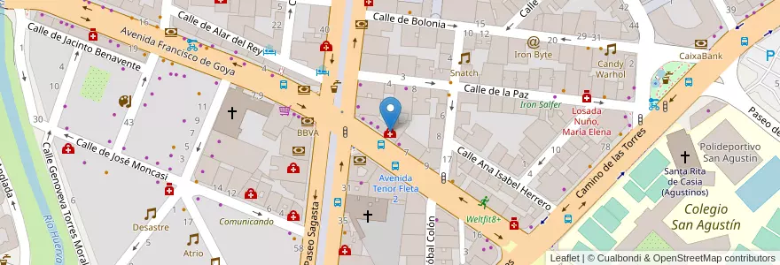 Mapa de ubicacion de Clínica dental Peguero Moreira en 스페인, Aragón, 사라고사, Zaragoza, 사라고사.