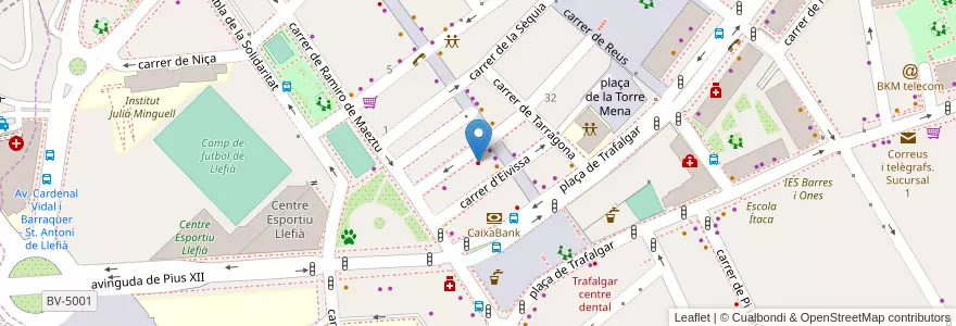 Mapa de ubicacion de Clínica dental Pompeia en 스페인, Catalunya, Barcelona, Barcelonès, Badalona.