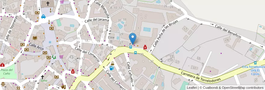 Mapa de ubicacion de Clinica Dental Soledad Narros en スペイン, マドリード州, Comunidad De Madrid, Cuenca Del Guadarrama, Galapagar.