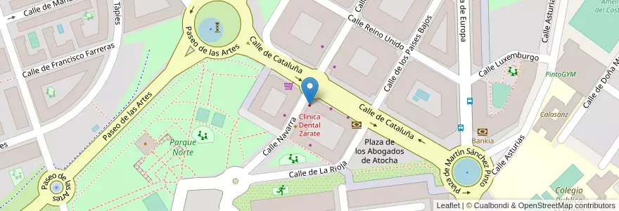 Mapa de ubicacion de Clínica Dental Zarate en İspanya, Comunidad De Madrid, Comunidad De Madrid, Área Metropolitana De Madrid Y Corredor Del Henares, Pinto.