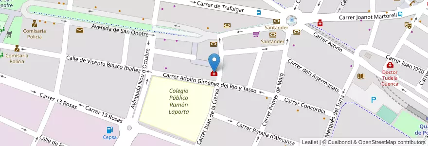 Mapa de ubicacion de Clinica Doctor Mestre en Espagne, Communauté Valencienne, Valence, L'Horta Oest, Quart De Poblet.